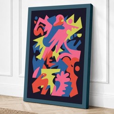Impresión en lienzo geométrica de trastorno cromático arte de pared decoración del hogar listo para colgar