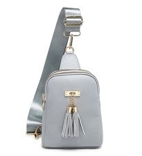 Bolso bandolera mini frontal informal de cuero para mujer
