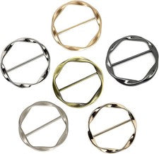 6 PIEZAS Bufanda Anillo Clips Cintura Hebilla Clip Camiseta Corbata Pin Clip para Mujeres Moda