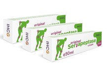 3x Original Serrapeptase Crema - 50 ml cada una, Cuidado y Regeneración de la Piel3x Original