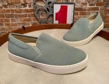 Zapatos sin cordones Spenco Orthotic Sage perforados Celine nuevos