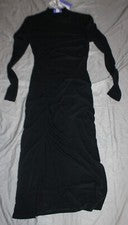 Vestido midi para mujer manga larga cuello falso abertura lateral acanalada - Future Collective XS