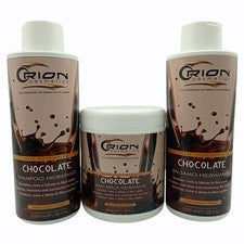 Kit Cabello Hidratante Chocolate Orion Champú Mascarilla Acondicionador Extracto Cacao