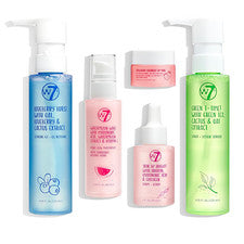 Set de cuidado personal de la piel | Limpiador facial, tónico, suero, hidratante y mascarilla labial | C
