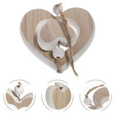 Delicado colgante de corazón de madera para decoración de interiores del hogar