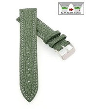 Easy-Klick Hybrid Canvas-Leder Uhrenarmband Modell Jupiter grün 22 mm
