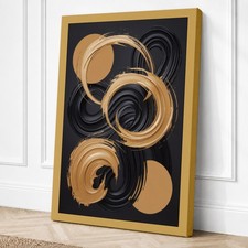 Arte de pared abstracto en lienzo de círculos gestuales decoración del hogar listo para colgar