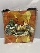 Bolso de Mano Nirmalya Trust Turuvar Cierre de Cremallera Cruzado Firmado Vaca Arte Impresión 10" X 10"