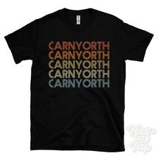 CAMISETA CARNYORTH ESTILO RETRO REPETIDO Hombre y Mujer Reino Unido Lugar Nombre Regalo