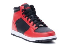 Zapatillas deportivas de baloncesto FUBU negras/rojas con cordones altas para hombre: 8-13