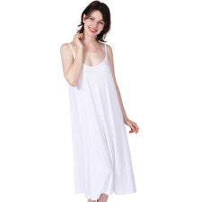 Mujer Nuevo Verano Moda Talla Grande Fibra Bambú Elástico Suelto Tirantes Vestido-