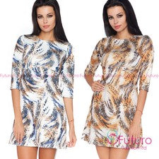 Vestido recto acolchado para mujer elegante patrón manga 3/4 túnica tallas 8-12 FA459