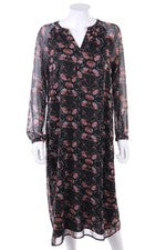 Street One Tunika Kleid Chiffon Blumen Print D 36 schwarz multicolor NEU