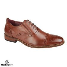 Goor M516B Hombres Marrón Calidad Cuero Formal 5 Ojos Tapa Oxford Zapatos Brogue