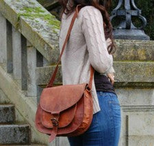 Bolso de hombro hippie de cuero vintage Messenger para dama SLJ vaca de mejor...