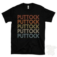 CAMISETA ESTILO RETRO REPETIDA PUTTOCK para hombre y mujer novedad genial nombre regalo