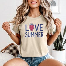 Love Verano Mujer Camiseta Fresa Verano Regalo Para Ella