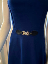 Vestido ajustado para mujer, ligero, sin mangas, recto - azul marino