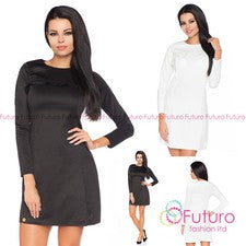 Sexy Mini Vestido Para Mujer con Encaje Volantes Cuello Redondo Vestido de Fiesta Tallas 8-12 FA445