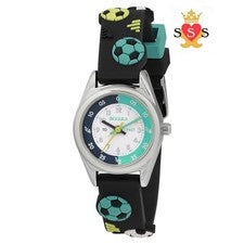 Reloj analógico Tikkers Kids Time Teacher 3D azul marino fútbol correa de silicona CADA UNO