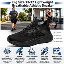 Tenis para caminar transpirables de malla alta grandes para hombre talla 13 14 15 16 17