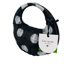 Bolso de Mano Kate Spade New York & Target Mimbre Creseent Lunares Negro Blanco