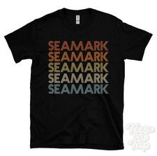 CAMISETA ESTILO RETRO REPETIDA SEAMARK Hombre y Mujer Novedad Genial Nombre Regalo