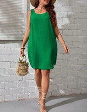 Vestido informal cómodo de fiesta verde para mujer talla grande
