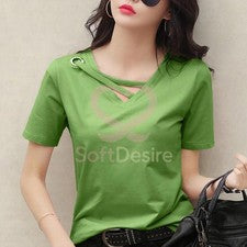 Camiseta De Mujer Camisas Moda Blusa Elegante Informal Manga Corta Nueva Camisa To