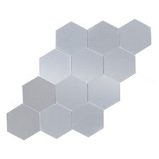 12 Piezas Adhesivos de Pared Acrílicos Hexágonos Espejo Plata 4x4 cm para Decoración del Hogar