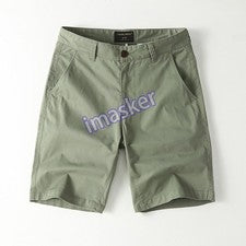 Pantalones cortos informales de verano estilo americano 100 % algodón rectos finos para hombre