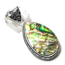Colgante de joyería de regalo de plata de ley 925 con concha de abulón 2,21" T654