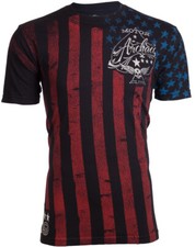 Camiseta Archaic By Affliction Para Hombre Nación Calce Regular Negra Bandera de Estados Unidos S-3XL NUEVA CON ETIQUETA