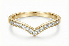 Anillo de boda Wishbone de oro anillo para pulgar de diamantes 925 tamaños del Reino Unido