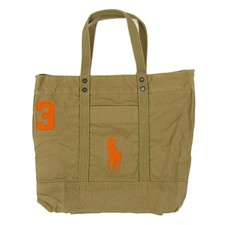 Bolso de Mano Polo Ralph Lauren Big Pony Lona - Clásico Marrón (Naranja Pony) -