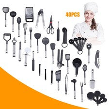 Juego de utensilios de cocina de 40 piezas ayudantes de cocina de acero inoxidable utensilios de cocina ayudantes de coc
