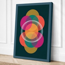Impresión geométrica en lienzo mandala a color arte de pared decoración del hogar listo para colgar