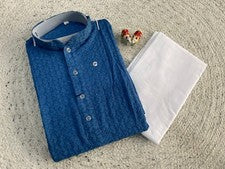 Conjunto túnica cosida para hombre indio Kurta Top caballero pantalón Kurta con hilo ajustable