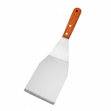 6 Piezas Espátula de Acero Inoxidable con Mango de Madera Fácil de Limpiar