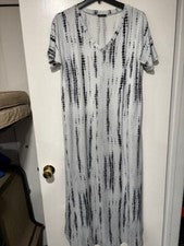Vestido largo para mujer AROLINA blanco y negro talla XL