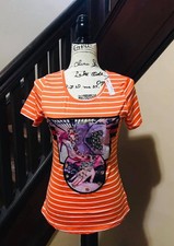 Camiseta Gráfica Estrás Naranja Multicolor Talla S/M