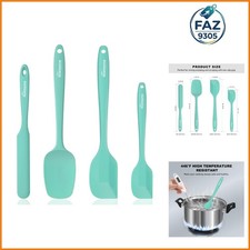 Juego de espátulas de silicona, 4 piezas utensilios de cocina de grado alimenticio con cepillo de silicona H...