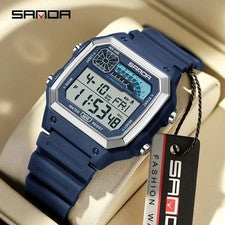 Relojes multifunción Chrono LED impermeables digitales Sport al aire libre.