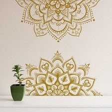Pegatina de pared de vinilo Mandala Lotus para decoración Zen y decoración de habitaciones del hogar