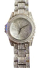 RELOJ XILULE SUPER BLING CRISTAL TONO PLATA CRISTAL PAVÉ IMPRESIONANTE Nuevo B#2
