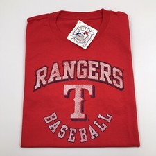 Camiseta roja estampada estilo vintage de los Texas Rangers para hombre talla M MLB béisbol nueva con etiquetas