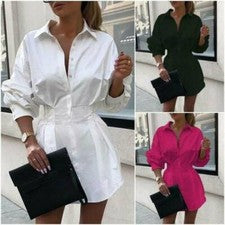 Vestido Prendas para el torso Camisa Manga Larga Mujer Vestido Blusa Camiseta Damas Informal Moda