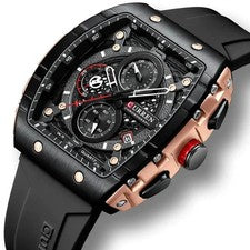 Orologio Uomo Curren Quarzo Cronografo 3ATM Luminoso Cinturino Nero