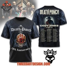 Camiseta FFDP 20th Anniv Cody Jinks Eva Under Fire Estilo 3D