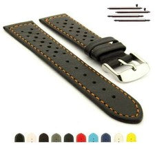 Correa de reloj perforada de cuero genuino Rally Racing 18 20 22 RIDER MM